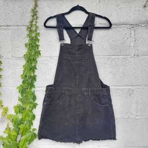 American Eagle Corduroy Overalls Dress in Black Size M US women's